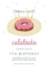 Donut Fiesta - Invitación De Cumpleaños